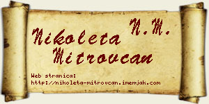 Nikoleta Mitrovčan vizit kartica